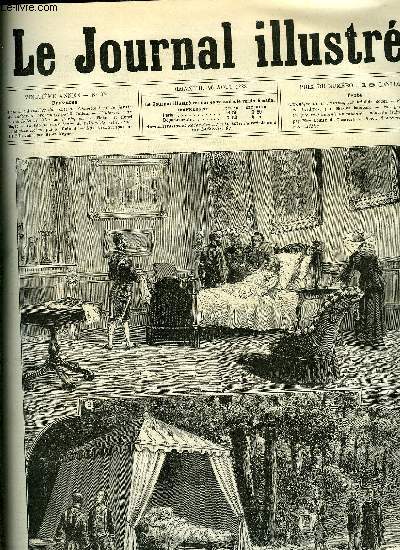 LE JOURNAL ILLUSTRE N 35 - La chambre a coucher du comte de Chambord et le jardin du chateau de Frohsdorf par G. Julien, L'intrieur du nouvel Hotel de Ville de Paris par K. Fichot et Henri Meyer, La faade postrieure de l'Hotel de Ville