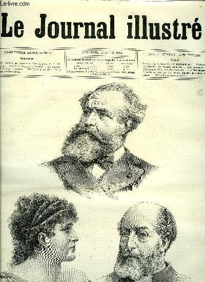 LE JOURNAL ILLUSTRE N 15 - MM. Ch. Gounod, E. Augier et Mme Krauss, Le duc d'Albany, La statue du gnral Chanzy, Les troubles de Cincinnati, Campi, L'oiseau de Dieu (suite et fin) par Mme Louise de Lasserre