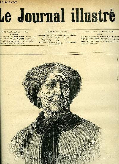 LE JOURNAL ILLUSTRE N 32 - Portrait de George Sand par Henri Meyer, Le diner de l'quipage, tableau de M. Le Blant, gravure de Maulle, La statue de Diderot a Paris par M. Gautherin, dessin de Henri Meyer, La dmission du colonel (fin) par Georges Rgnal