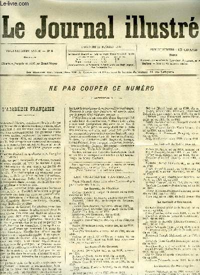 LE JOURNAL ILLUSTRE N 8 - L'acadmie franaise en 1886 par Henri Meyer, Portraits des membres de l'Acadmie franaise par Alfred Barbou