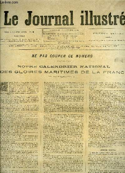 LE JOURNAL ILLUSTRE N 1 - Grand calendrier national des gloires maritimes de la France par Henri Meyer, G. Julien et Karl Fichot
