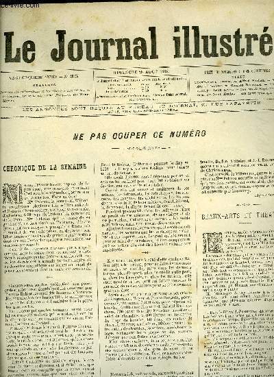 LE JOURNAL ILLUSTRE N 35 - Portraits des ambassadeurs et des ministres accrdits prs le gouvernement de la Rpublique franaise par Henri Meyer, L'anneau de Polycrate par Jules Hoche