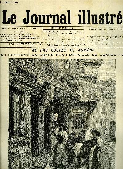 LE JOURNAL ILLUSTRE N 19 - Un peintre en plein vent par Henri Meyer, M. Merlin par Henri Meyer, Grand plan dtail de l'exposition de 1889, L'clat d'obus par Saint-Eman