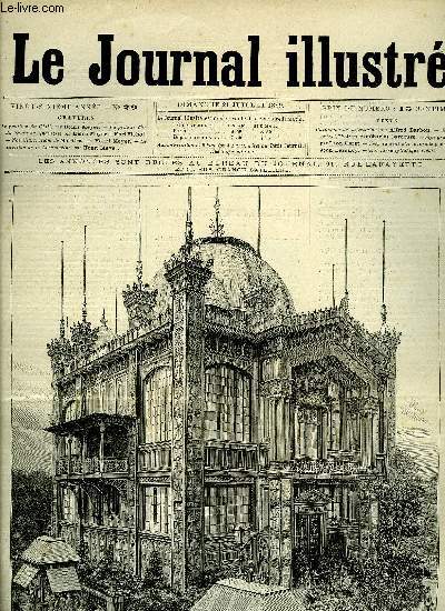 LE JOURNAL ILLUSTRE N 29 - Le pavillon du Chili par Henri Meyer, La grande fte du Palais de l'Industrie par Henri Meyer et Karl Fichot, Le pavillon de la Cochinchine par Henri Meyer, Yvon la dent d'or (suite) par Jean Barancy