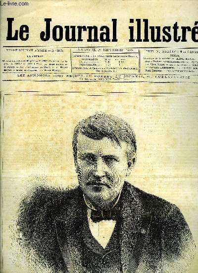 LE JOURNAL ILLUSTRE N 35 - M. Edison par Henri Meyer, Le dfil des maires sur la place de l'Hotel de Ville a Paris par Karl Fichot et G. Julien, Le duc de Bragance par Henri Meyer, Les trois sauvages (fin) par Auguste Deslinires, Le chevrier par Jean