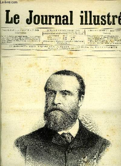LE JOURNAL ILLUSTRE N 50 - Portrait de Parnell par Henri Meyer, Les expriences faites sur les tuberculeux par le professeur Cornil a l'hopital Laennec par Henri Meyer, Autour du monde par E. Carcenac, Hercilia (suite) par Julien Mauvrac, Marat mule