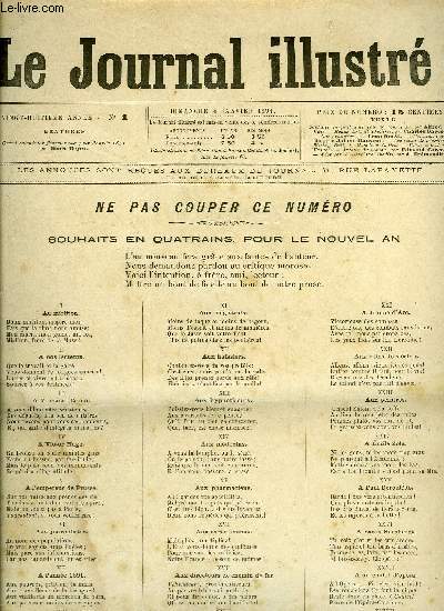 LE JOURNAL ILLUSTRE N 1 - Grand calendrier franco-russe pour l'anne 1891 par Henri Meyer, Hercilia (fin) par Julien Mauvrac, Les richards prussiens, Sitting Bull le Napolon indien, L'tat moral de la France, Autour du monde par Edmond Carcenac