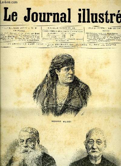 LE JOURNAL ILLUSTRE N 7 - Rosine Bloch, Meissonier et Elie Berthet par Henri Meyer, Les ftes d'hiver et le carnaval a Saint-Ptersbourg par Henri Meyer, Jeanne d'arc au Chatelet par Karl Fichot, Le matrimonial News a Londres, La belle Sverine par Jean