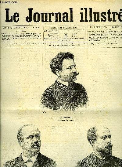 LE JOURNAL ILLUSTRE N 14 - MM. Porel, Marck et Desbeaux par Henri Meyer, La visite officielle de lord Dufferin par Henri Meyer, La fte de la Mi-Carme par Henri Meyer, Portrait de marquise (suite) par Jacques de Garches, Ruses des fraudeurs, Les restes