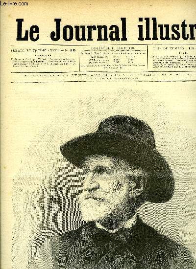 LE JOURNAL ILLUSTRE N 15 - Verdi, Le Paris qui disparait : La rue Mondetour aux Halles centrales par Tofani, Deux destines (suite) par Jacques de Garches, L'utilisation des chutes du Niagara, Autour du monde (suite) par Carcenac