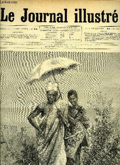 LE JOURNAL ILLUSTRE N 38 - Le nouveau roi du Dahomey, L'accident du chemin d fer d'Appilly par A. Brun, Le duc d'Orlans, Trs recommand (suite) par Auguste Deslinires, Les hippopotames, Le vagabondages aux Etats-Unis