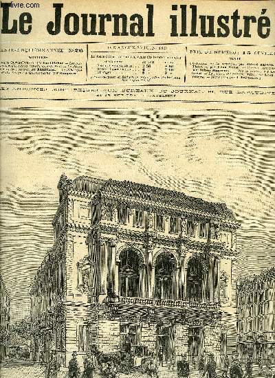 LE JOURNAL ILLUSTRE N 26 - Le nouvel Opra-Comique par Karl Fichot, Les maisons croules de la catastrophe de Biot, La dcouverte du bb vivant par Damblans, Le dbarquement des troupes a Guantanamo par Bonquart, Le roman d'Adrienne (suite) par Lon