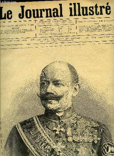 LE JOURNAL ILLUSTRE N 37 - Le comte Mouravieuw, chanceleier de l'empire russe, Le tsar offrant a l'humanit la paix par Damblans, Enfant tu par un singe par Tofani, Un robinson moderne