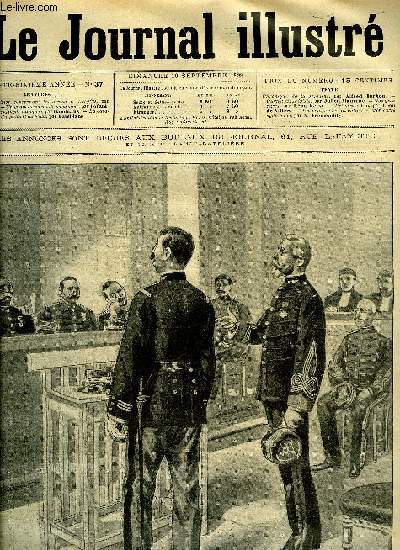 LE JOURNAL ILLUSTRE N 37 - La dposition concernant les aveux de Dreyfus par Tofani, Un grave accident de montagne par Tofani, Une sentinelle attaque par Damblans, La catastrophe du puits Couchoud par Damblans, Princesse (fin) par Lon de Villers