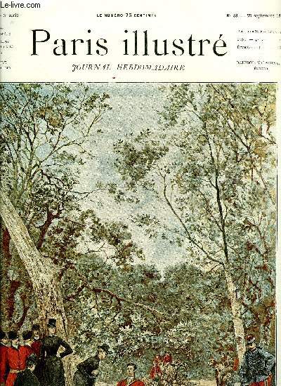 PARIS ILLUSTRE N 38 - Le rapport par G. Clairin, La vie de Paris, Arrive d'une batterie d'artillerie sur une place de Nancy par Jules Voirin, Les cheveux de Me Laplanche par George Montire, Les franais a Moscou - Extrait des mmoires indits