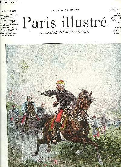 PARIS ILLUSTRE N 113 - Au feu ! Tableau d'Alphonse de Neuville, La vie de Paris par Gaston Jollivet, Chasseurs a cheval par Francis Roze, Grandes manoeuvres de cavalerie - Chasseur et cuirassier; dessin de L. Vallet, A celle qui n'existe pas par Louis