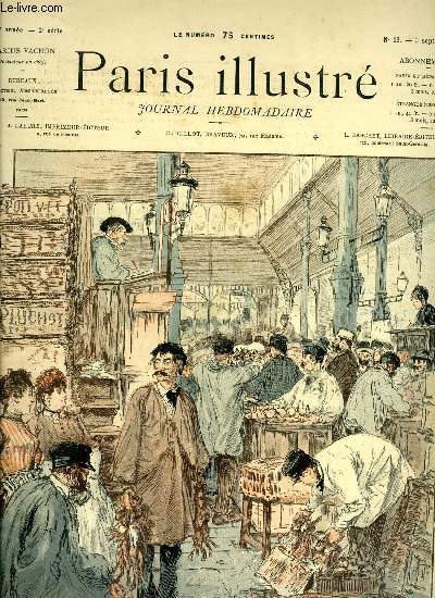 PARIS ILLUSTRE N 19 - La crie du gibier aux halles par Vogel, La chasse, dessin de Malher, Simonne par Gilbert Stenger, La grve des gondoliers de Venise, Une runion des syndicats des forains, dans la mnagerie Bidel par Grigny, Les forains, Le gnral