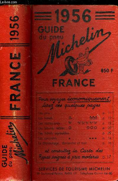 GUIDE DU PNEU MICHELIN FRANCE 1956