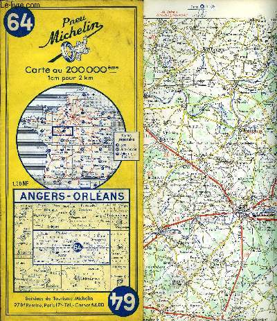 CARTE MICHELIN N64 - ANGERS - ORLEANS