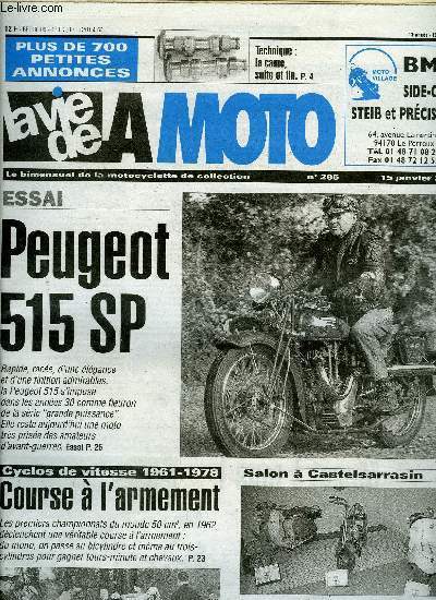 LA VIE DE LA MOTO N 285 - Moto salon de A  Z, Concours de dessin Moto Salon, Bourse de Saintes, Epoqu'auto a Lyon, Bourse de Castelsarrasin, Salon de Toulouse, Bourse a Valras-Plage, Tour du Zuyderzee, Bourse de Lvignac, Expo a Bergerac