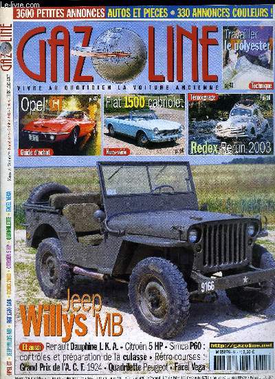 GAZOLINE VOLUME 9 N° 94 - Redex Rerun 2003, Fiat 1500 cabriolet, Jeep Willys ... - Afbeelding 1 van 1