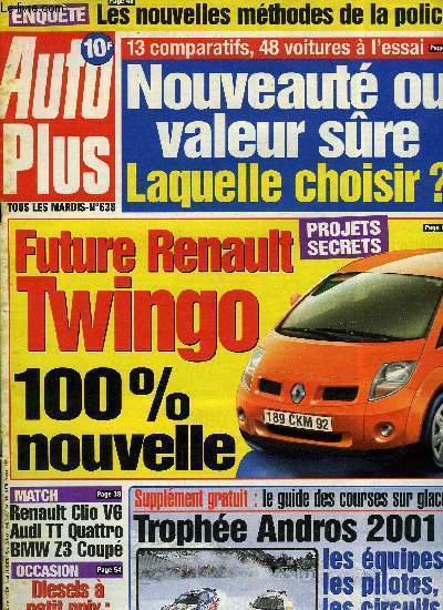 AUTO PLUS N 638 - Une twingo 100% nouvelle pour 2004, Essais : Suzuki Ignis GLX, Nouveaut ou valeur sure, quelle voiture choisir ?, La Renault Clio V6 face a ses rivales, Cables de dmarrage : ils peuvent vous sauver la mise, Les nouvelles mthodes