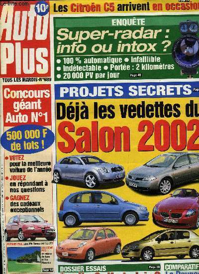 AUTO PLUS N° 689 - Les vedettes du Mondial 2002, La Peugeot 206 1.4 HDi face ... - Afbeelding 1 van 1