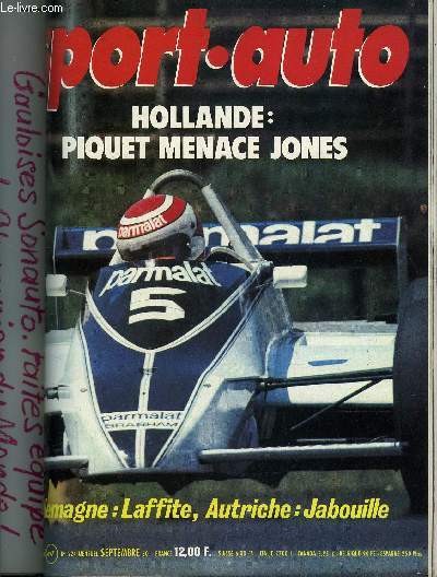 SPORT AUTO N 224 - Il y a 30 ans : Raymond Sommer, Grand prix d'Allemagne, Patrick Depailler, Grand prix d'Autriche, Volkswagen Jetta GLi, Grand Prix de Hollande, Rallye Codasur