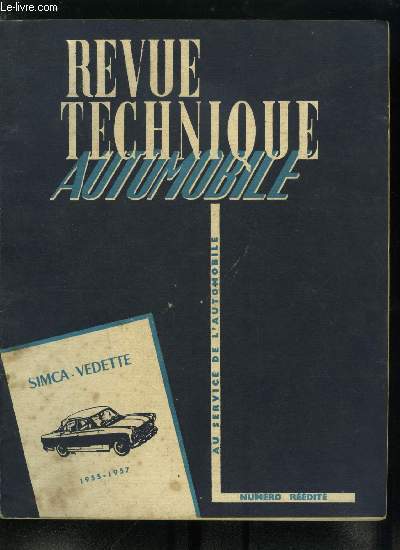Revue technique automobile numro rdit - SIMCA - VEDETTE - De 1955 a 1957, Caractristiques dtailles