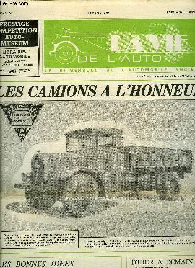 LA VIE DE L'AUTO N 59 - Grande vente Poulain au Palais des Congrs, L'histoire du gazogne, Les Autocars, Nos lecteurs aiment les camions, Ou tait le poisson d'avril ?, Lilliput : les camions miniatures, Pierre Dumont : Les autos et moi
