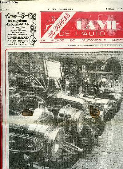 LA VIE DE L'AUTO N 152 - 4e rallye du Circuit de Bruxelles, Premier rassemblement du Club Dino France, Vente du 19 juin au Bois de Boulogne, Le Rallye de Lomme, premire concentration Berliet, Une auto par mois : Panhard : la 6 DS 20 CV 1931-32