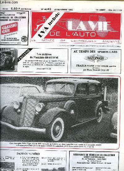 LA VIE DE L'AUTO N 43 - Concours d'lgance a Dreux du Rtro Mobile Club Drouais, Il y a 50 ans, l'exploit de Lecot : 400.000 km a bord d'une traction en un an, Notes de lecture : Maurice Sizaire homme de gnie oubli par Claude Rouxel, La direction