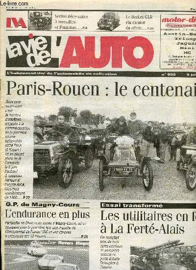 LA VIE DE L'AUTO N 658 - G.P. de l'Age d'Or : aux prsidents de faire le tri, Carrosserie : peinture mouchete, une exclusivit Citron ?, Circuit de charge : Start-check, un testeur a diodes, Triumph TR3 A, Renualt Dauphine, Motofraiseuse Simar 55 A