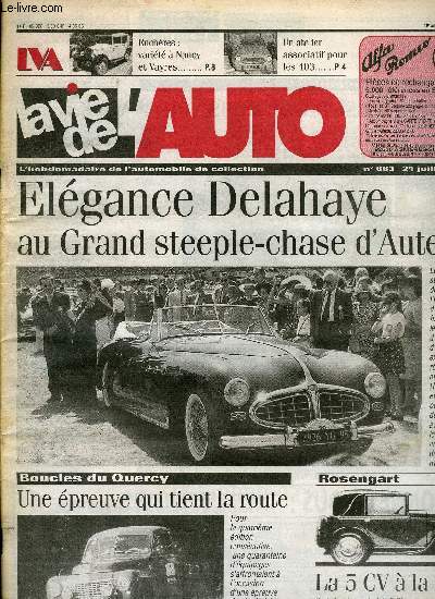 LA VIE DE L'AUTO N 663 - Herv Poulain : J'tais a la vente Boisgirard, Issue de Secours : un atelier associatif, Super dtachant pour moustiques, Sellerie : le similicuir traverse le temps, Emaillage : conseils d'usage pour peinture haute temprature