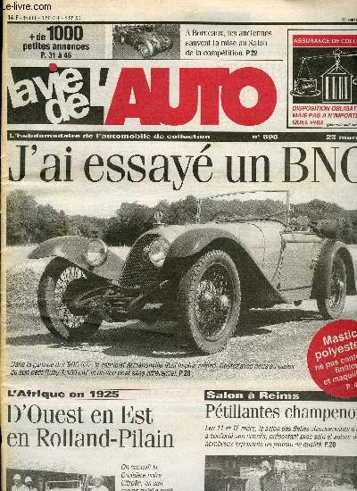 LA VIE DE L'AUTO N 695 - L'acadmie Bellecour rcompense Amilcar, Lloyd 600 Kombi, Mastic polyester : surpaisseur et maquillages, Origine ou sur mesure ?, Accessoires Renel, Voiturette Peugeot aux dents longues, Un cobaye Brissonneau & Lotz, Vente