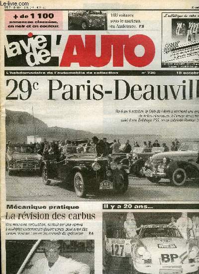 LA VIE DE L'AUTO N 720 - Harris Lon Laisne, Chrysler Town & Country de Biarritz en Belgique, Rvision d'une rampe de carbus double corps, Antifuite de radiateur, Spirit of Le Mans, spcialiste des Corvette, Mystrieuse grenobloise, Un bombardier