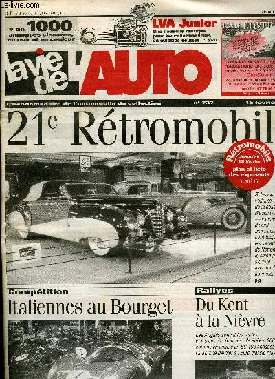 LA VIE DE L'AUTO N 737 - Epouvante aux USA : le massacre des anciennes, La Chevrolet d'Annie Cordy (suite) ?, Dmontage rcalcitrant ? Inventer un outil, Nettoyant, Une Aston et des avant-huerre a identifier, Une Miele retrouve en Norvge, Roland Urban