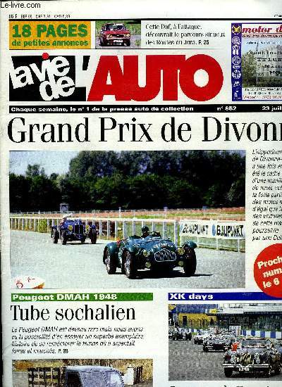 LA VIE DE L'AUTO N 852 - Controle routier il y a 50 ans, Concours d'lgance a Tours, La Bugatti de la princesse russe, MGB GT : mthode de reconstruction, L'enseigne Jaguar europenne, Biennale en Suisse, 5e route de l'olivier, Grand Prix