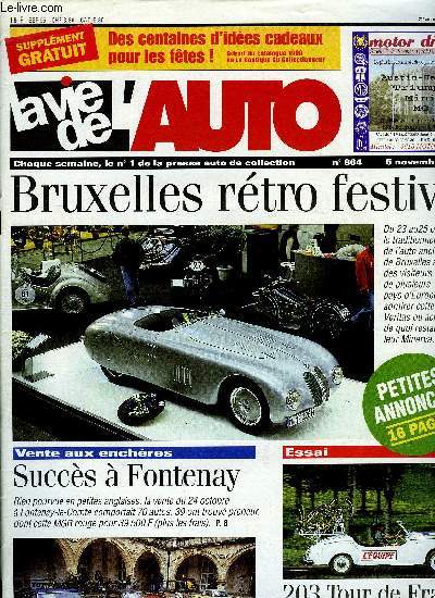 LA VIE DE L'AUTO N 864 - Autos en Syrie, Accouplement : 4 CV et 2 CV, Sachez lire une culasse, Rdition d'autocollants, 500 ans de la 2 CV a Lempdes, 4e routes d'Auvergne, Brussels rtro festival, British car meeting a Morges, 3e nuit Franc-comtoise