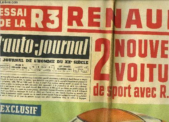 L'AUTO JOURNAL N 291 - Le plus grand club du monde, La nuit sur la route, rflechissez !, Ne jouez pas avec la vie, Renault-Bonnet : Deux nouvelles voitures de sport franaises, Les Franais peuvent encore acheter le permis de tuer, Banc d'essai