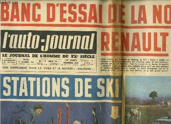 L'AUTO JOURNAL N 310 - Banc d'essai de la nouvelle Renault R4 5 Cv, Stations de ski, Une menace sur l'avenir de vos enfants, L'amphicar a l'preuve de l'eau, Le nouveau code de la route, A 110 a l'heure dans une sens interdit, A Londres au salon