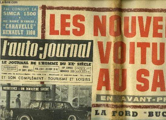 L'AUTO JOURNAL N 333 - La comptition inter-villes des voitures les plus soignes, Sport automobile : Jim Clark devient champion du monde, Le tourisme questre, Nautisme : la course en haute-mer, La mode masculine, Au secours des sous-marins engloutis