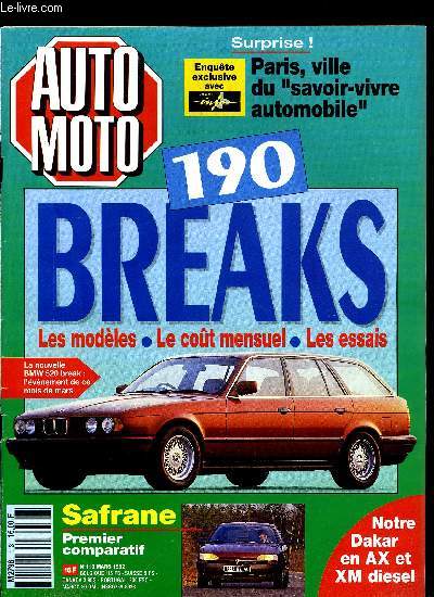 AUTO MOTO N 113 - La Renault cLio Elektro, Le Salon de Detroit, La R19 Cover : un prototype pour sauver des vies, Alfa Romeo 155, Renault Safrane : la nouvelle rfrence ?, La nouvelle folie des breaks, La palmars des villes du savoir-vivre automobile