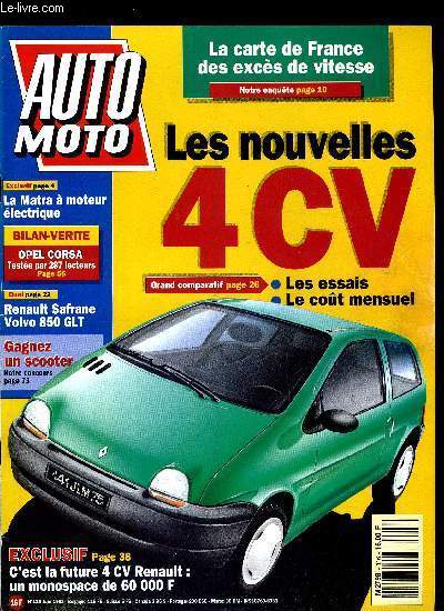 AUTO MOTO N 116 - Matra prpare en secret une petite voiture lectrique, Le Hobbycar un 4x4 amphibie, La carte de France des excs de vitesse, Les renforts de portires au coeur de la polmique, Le top 10 des ventes autos, Quelle 4 CV pour partir