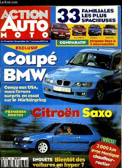 ACTION AUTO MOTO N° 19 - Citroën Saxo : première photos, Coupé BMW Z3, Salon ... - Afbeelding 1 van 1