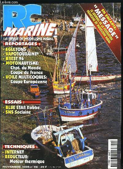 RC MARINE N 68 - Brest 96, Coupe de France de Motonautisme, Egletons, Arcachon, Coupe europenne de multicoques, Vapotouraine, Championnat du monde de motonautisme en Slovnie, Blue star, SNS, Rducteurs pour moteurs thermiques, Internet