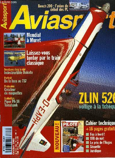 AVIASPORT N 551 - Evalue par Bob Grimstead, pilote de ligne, la dernire version du clbre King Air de Beechcraft, Les derniers championnats du monde de voltige arienne se sont tenus en aout dernier a Muret, ZLIN 526-AFS, Ou comment passer