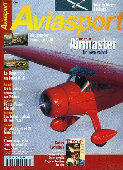 AVIASPORT N 568 - Airmaster, prise en main d'un Cessna 165, Allegro - une cellule en matriaux composites, Le Danemark pour un royaume - mme derrire un Limbach de 80 ch, on peut voyager loin, ULM a Madagascar - ralis en 209 jours de voyage