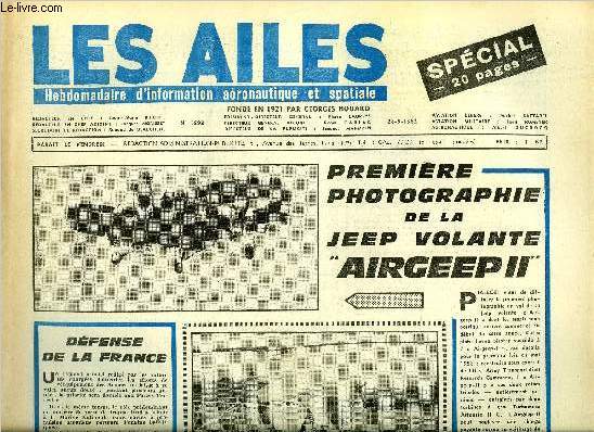 LES AILES N 1893 - La B.U.A. sur Londres Paris, Les forces ariennes tactiques dans la dfense d'aujourd'hui par Jean Romeyer, Tiros VI et le vol de Walter Schirra par Albert Ducrocq, Les vols orbitaux : conqute de la dure, L'ilyouchine 62 prsent