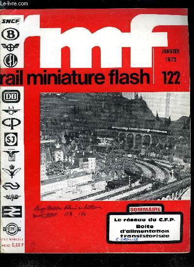 RAIL MINIATURE FLASH N 122 - Vla le facteur, Le rseau des Chemins de fer Picards, Transformations-amliorations : pantographes, type 1500 volts Jouef, Du N... au HO : un peu de cartographie, Le 19e Congrs Morop en images, Boite d'alimentation